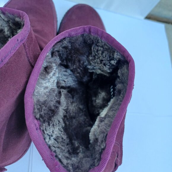 Hotter Purple Suede Bootie Boots 6 Fur Lined - Picture 3 of 11